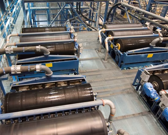 1500-1800 Гаусс Сухой/Влажный 400 x 300 Барабанный магнитный сепаратор Магнетит для высокомагнитной сепарации минералов